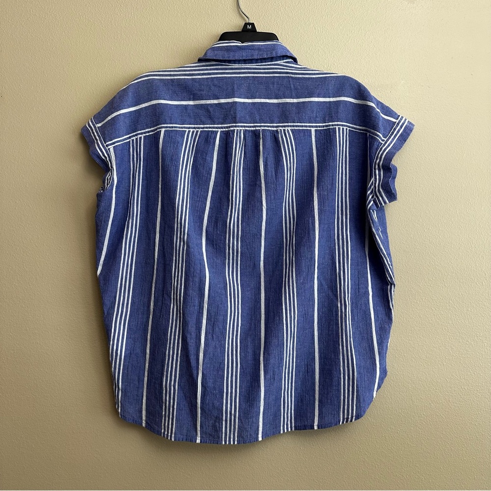 Madewell Central Shirt in Highley Stripe in Bluestone - Picture 8 of 10